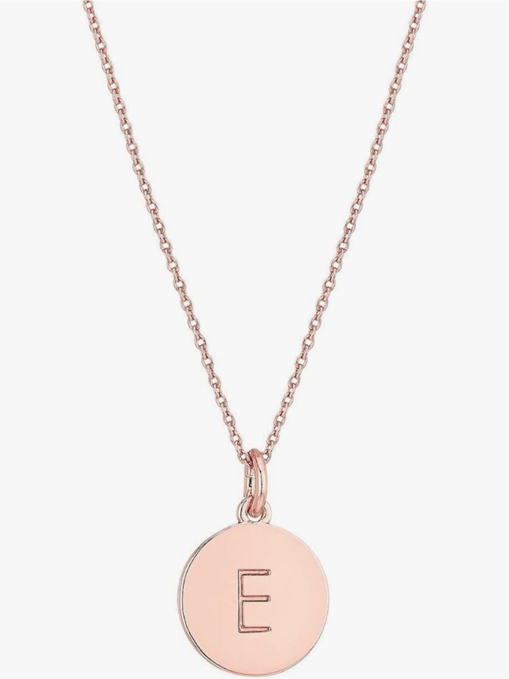 Kate Spade New York Initial E Pendant Necklace Rose Gold